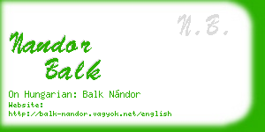 nandor balk business card